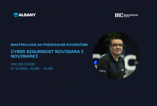 Masterclass sa Predragom Puharićem: Cyber sigurnost novinara i novinarki