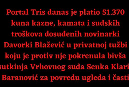 Solidarnost na djelu: Kolege i kolegice novinarke iz Hrvatske prikupili kompletan iznos odštete