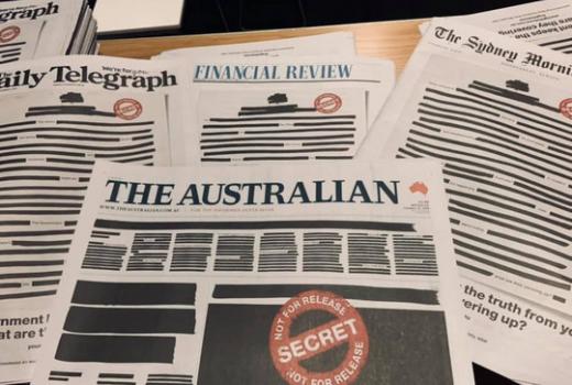Zatamnjene naslovnice u Australiji u borbi protiv ograničavanja medijskih sloboda