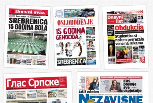 Srebrenica: novinske naslovnice 2010-2014