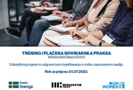 Edukativni program „Slobodni glasovi&quot; 2023: Trening i plaćena novinarska praksa 