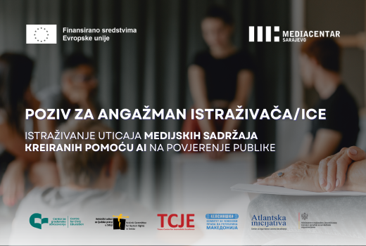 Poziv za angažman istraživača/ice: Istraživanje uticaja medijskih sadržaja kreiranih pomoću AI na povjerenje publike
