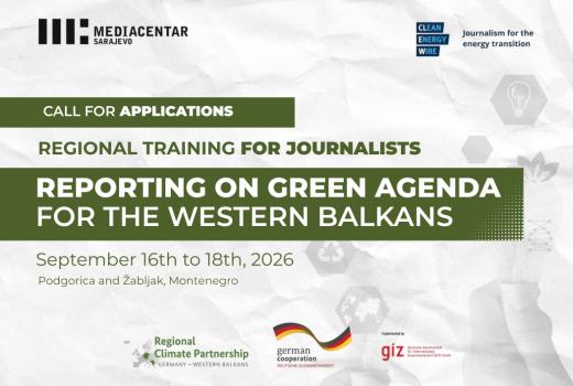 Regional Training for Journalists: Reporting on Green Agenda for the Western Balkans 