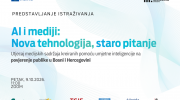 Prezentacija istraživanja "AI i Mediji: Nova tehnologija, staro pitanje"