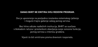 Privremeno prekinut program BHRT-a