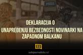 SafeJournalists mreža usvojila Deklaraciju o unapređenju sigurnosti novinarki na Zapadnom Balkanu