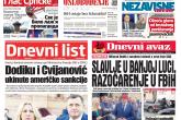 Ukidanje sankcija Dodiku - pogled na naslovnice u dva bh. entiteta